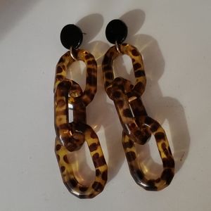 J. Crew tortoise shell chain earrings